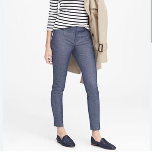 Banana Republic chambray blue Sloan ankle pant size 4
